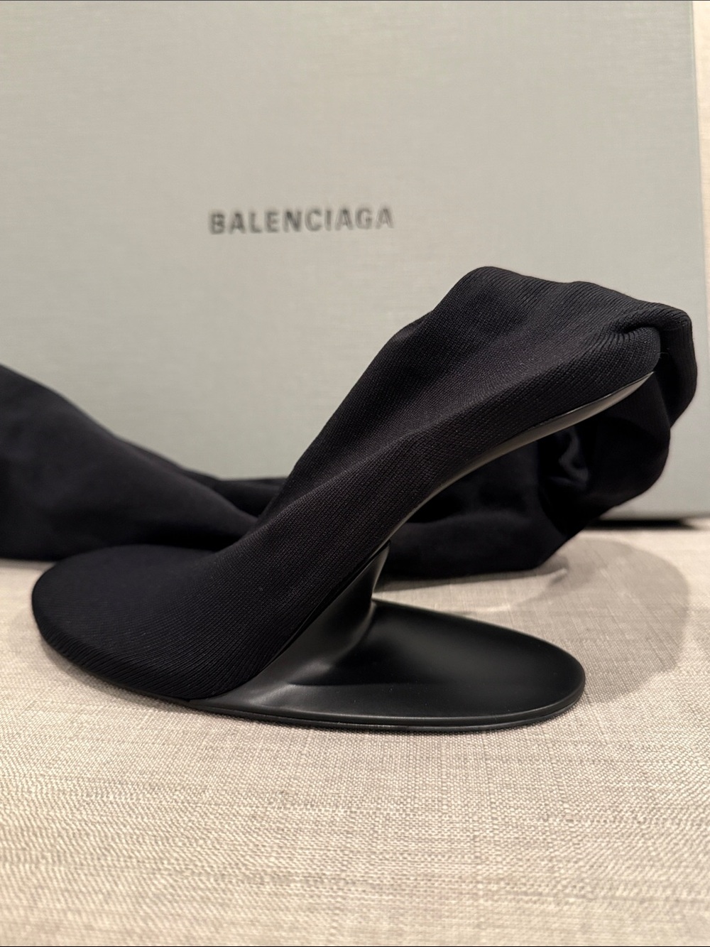 Balenciaga Black Stage Over the Knee Sculpted Heel Boots 100CM